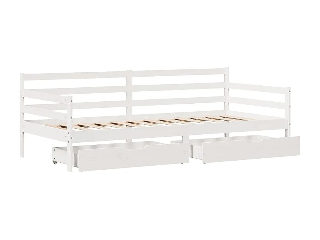 Dormeuse con Cassetti 90x200 cm Legno Massello Pino