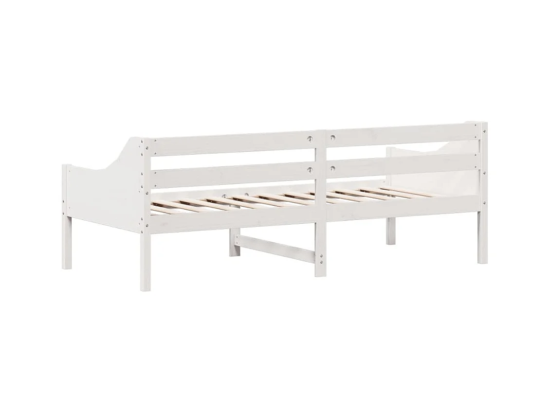 Dormeuse senza Materasso Bianca 90x200 cm Legno Massello Pino