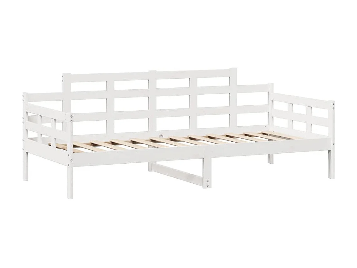 Sofá-cama c/ gavetas 90x190 cm madeira de pinho maciça branco