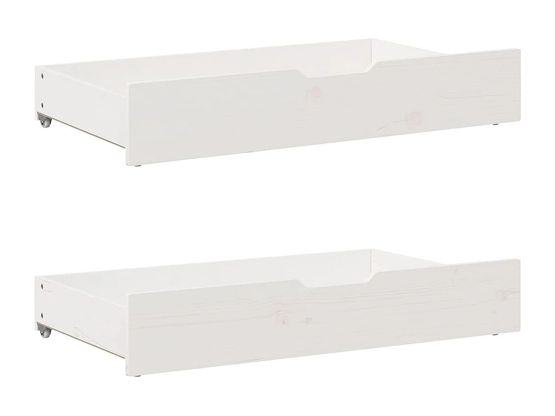 Dormeuse con Cassetti Bianco 90x190 cm Legno Massello di Pino