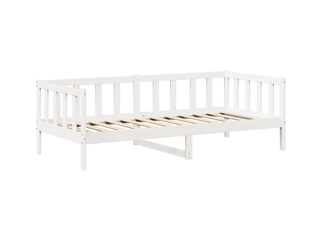 Dormeuse con Tetto 90x190 cm Bianco in Legno Massello di Pino