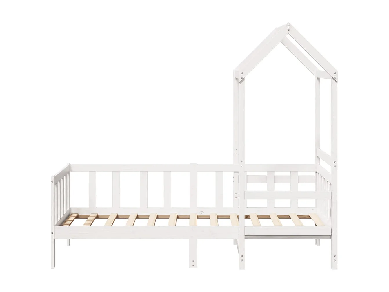 Lit de jour avec toit sans matelas blanc 90x190 cm bois massif