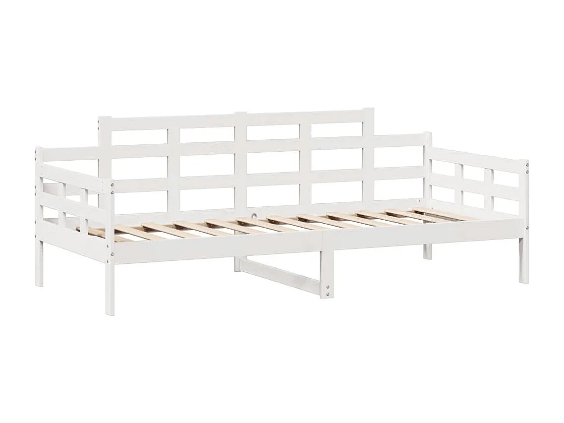 Dormeuse con Cassetti Bianco 90x200 cm Legno Massello di Pino