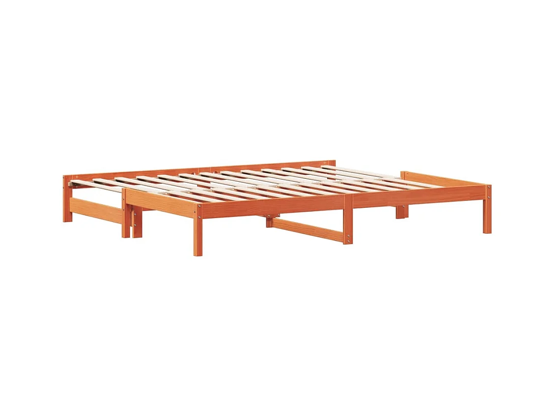 Lit de jour et lit gigogne sans matelas cire marron 80x200 cm