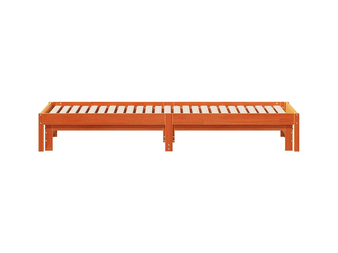 Lit de jour et lit gigogne sans matelas cire marron 80x200 cm