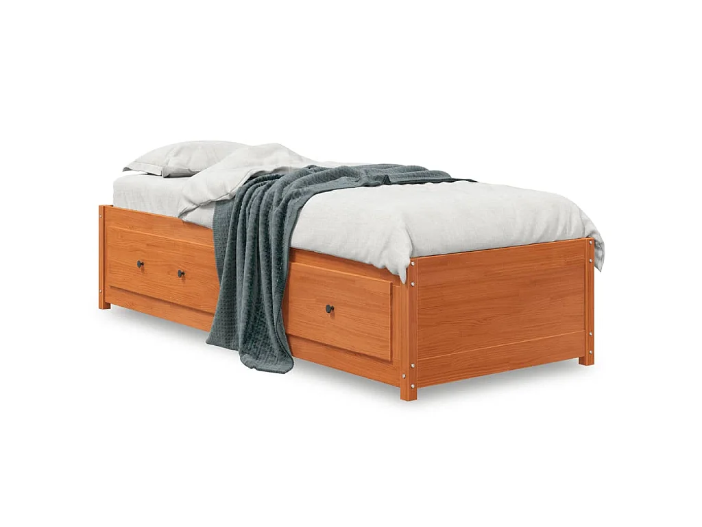 Lit de jour sans matelas cire marron 90x190 cm bois pin massif