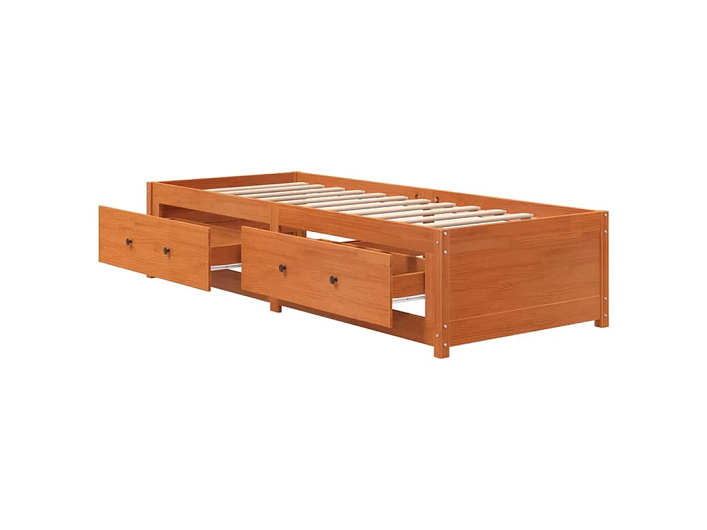 Lit de jour sans matelas cire marron 90x190 cm bois pin massif