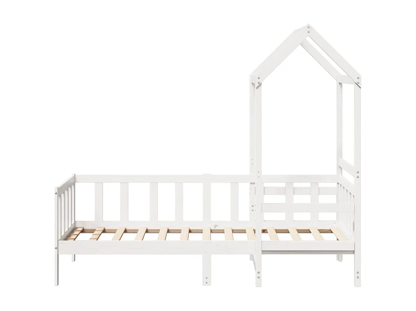 Lit de jour avec toit sans matelas blanc 90x200 cm bois massif