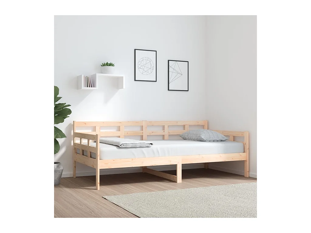 Lit de jour sans matelas bois de pin massif 90x190 cm
