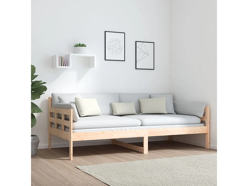 Lit de jour sans matelas bois de pin massif 90x190 cm