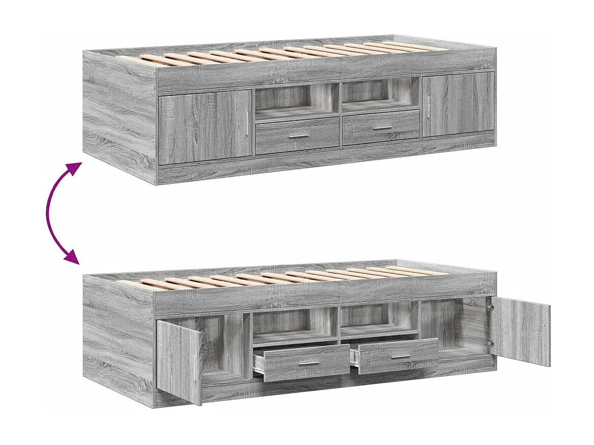 Divano Letto con Cassetti senza Materasso 100x200 cm