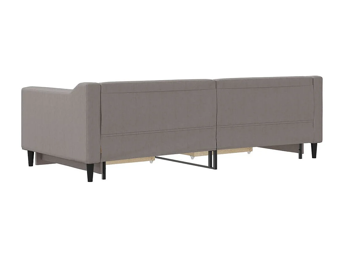 Divano Letto Estraibile con Cassetti Tortora 90x200 cm Tessuto