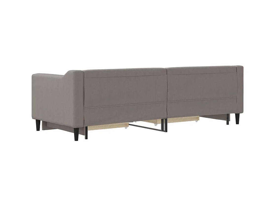 Slaapbank met onderschuifbed en lades 80x200 cm stof taupe