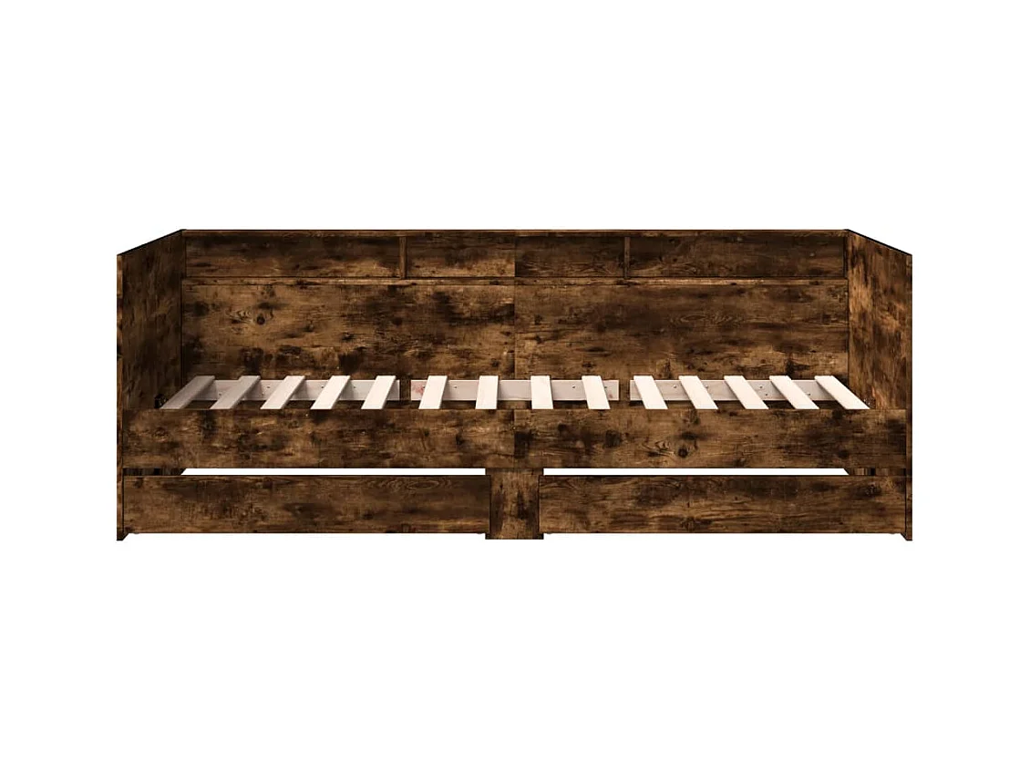 Lit de jour avec tiroirs sans matelas chêne fumé 90x200 cm