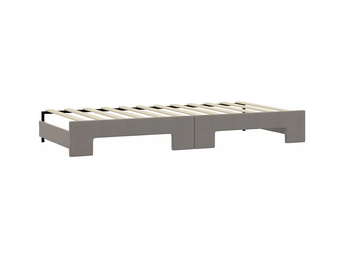 Divano Letto Estraibile con Materassi Tortora 80x200 cm Tessuto
