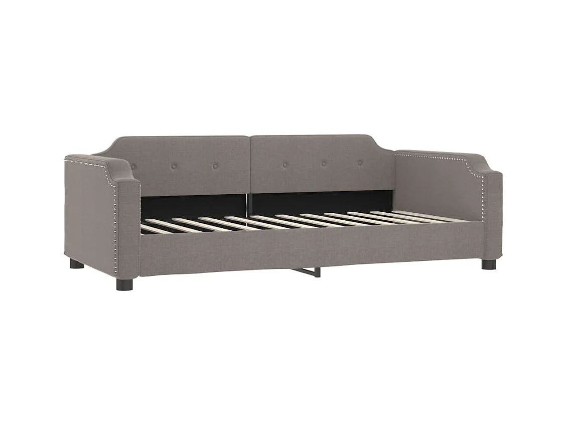 Divano Letto Estraibile con Materassi Tortora 80x200 cm Tessuto