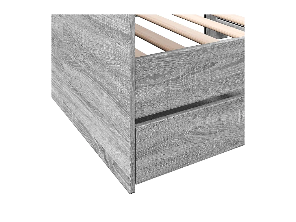 Sofá cama con cajones sin colchón gris Sonoma 90x190 cm