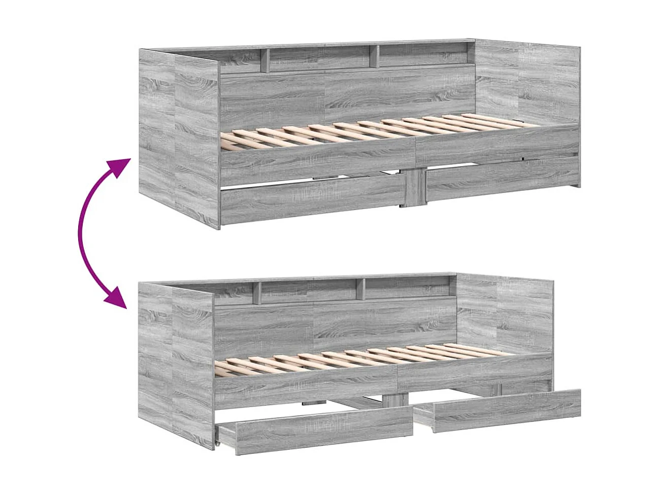 Divano Letto con Cassetti senza Materasso 90x190 cm