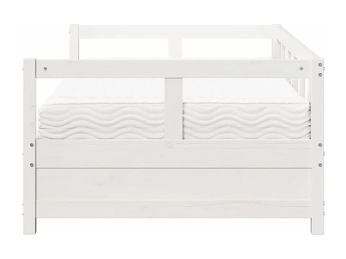 Lit de jour avec matelas blanc 80x200 cm bois de pin massif