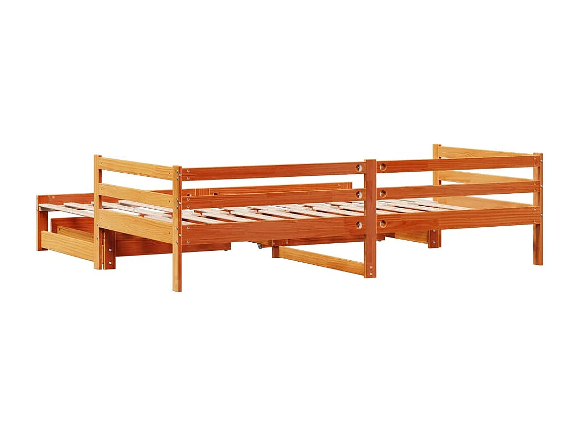 Tagesbett Ausziehbar mit Schubladen 90x190 cm Massivholz Kiefer