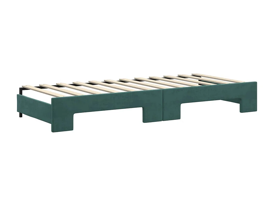 Divano Letto Estraibile Materassi Verde Scuro 80x200 Velluto