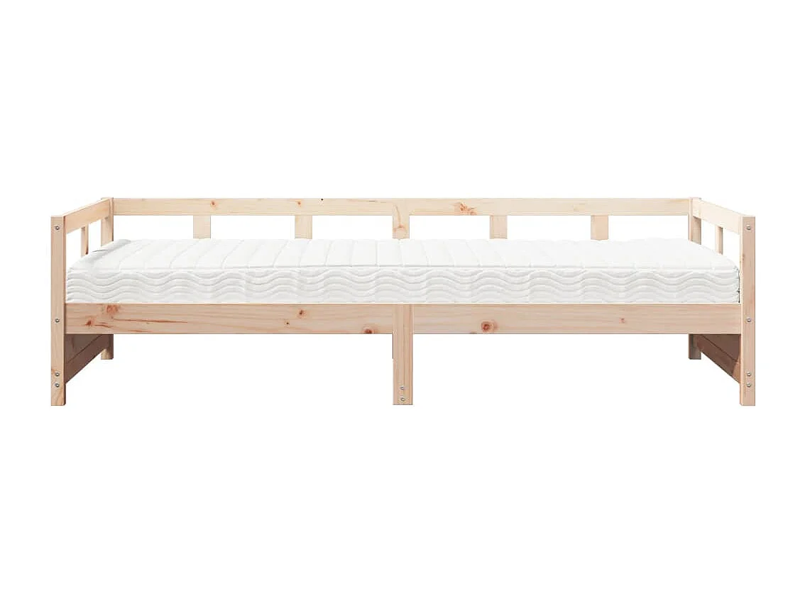 Lit de jour avec matelas 90x200 cm bois de pin massif