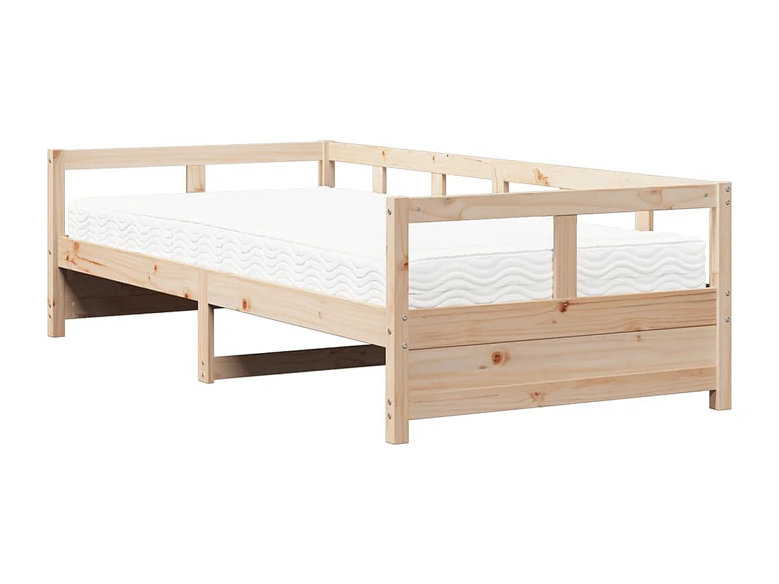 Lit de jour avec matelas 90x200 cm bois de pin massif