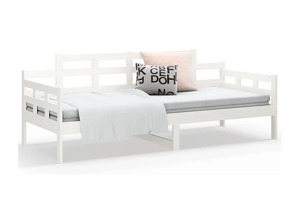 Dormeuse Bianca in Legno Massello di Pino 80x200 cm