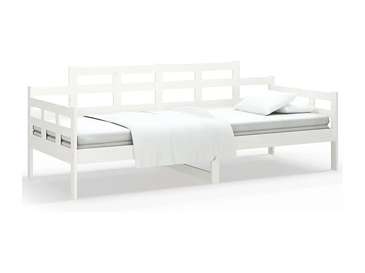 Lit de jour sans matelas blanc bois de pin massif 80x200 cm