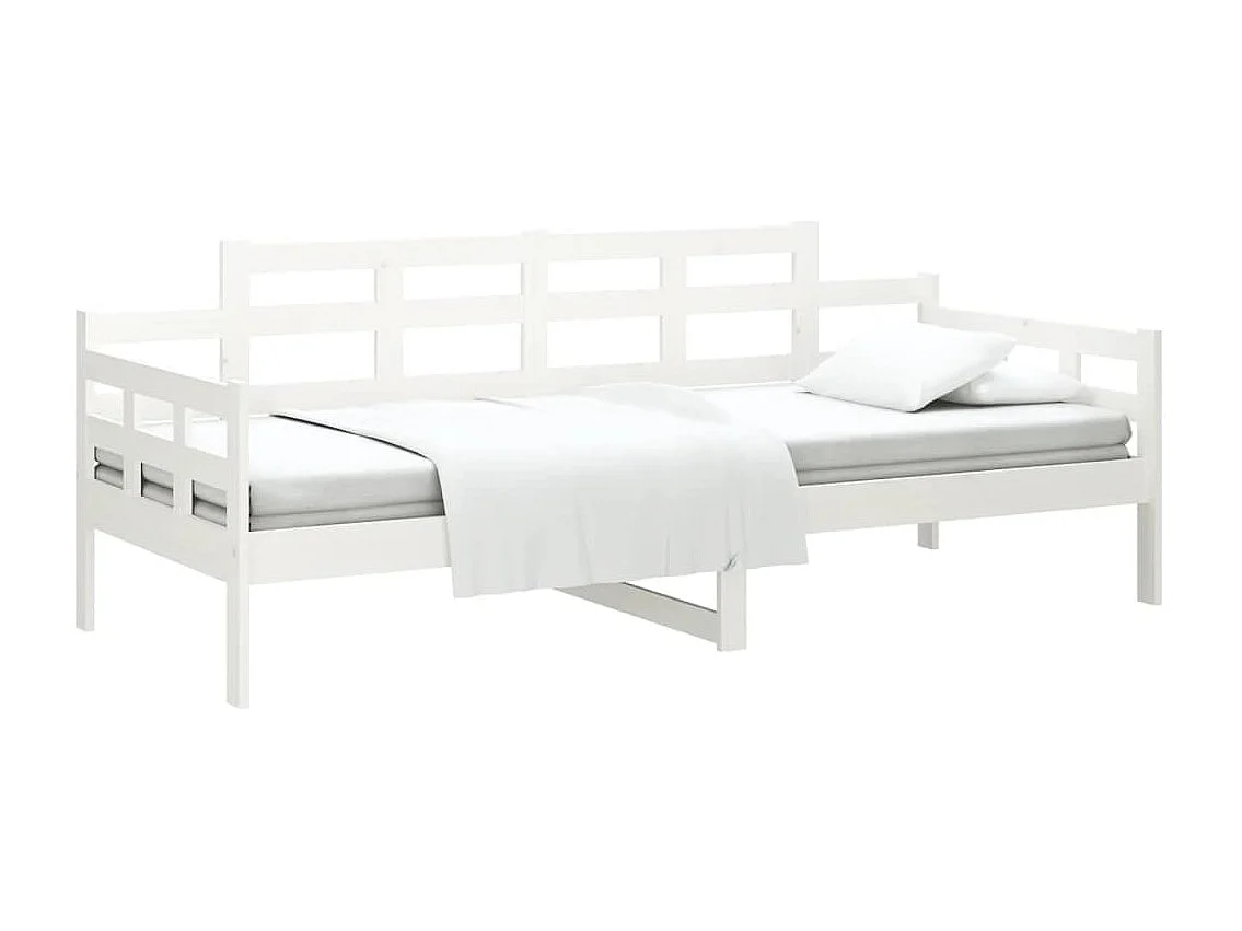 Lit de jour sans matelas blanc bois de pin massif 80x200 cm