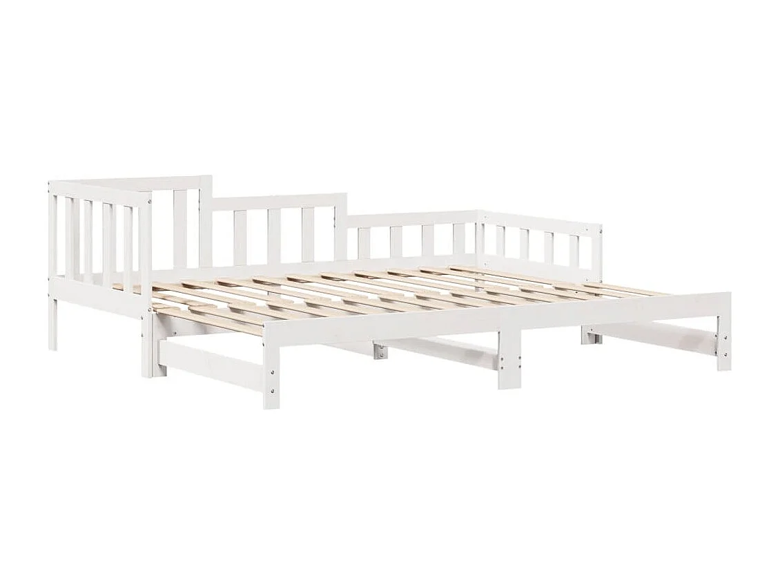 Letto Estraibile con Cassetti senza Materasso Bianco 90x200 cm