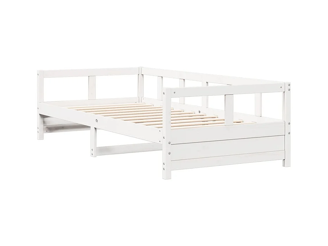 Lit de jour sans matelas blanc 80x200 cm bois de pin massif