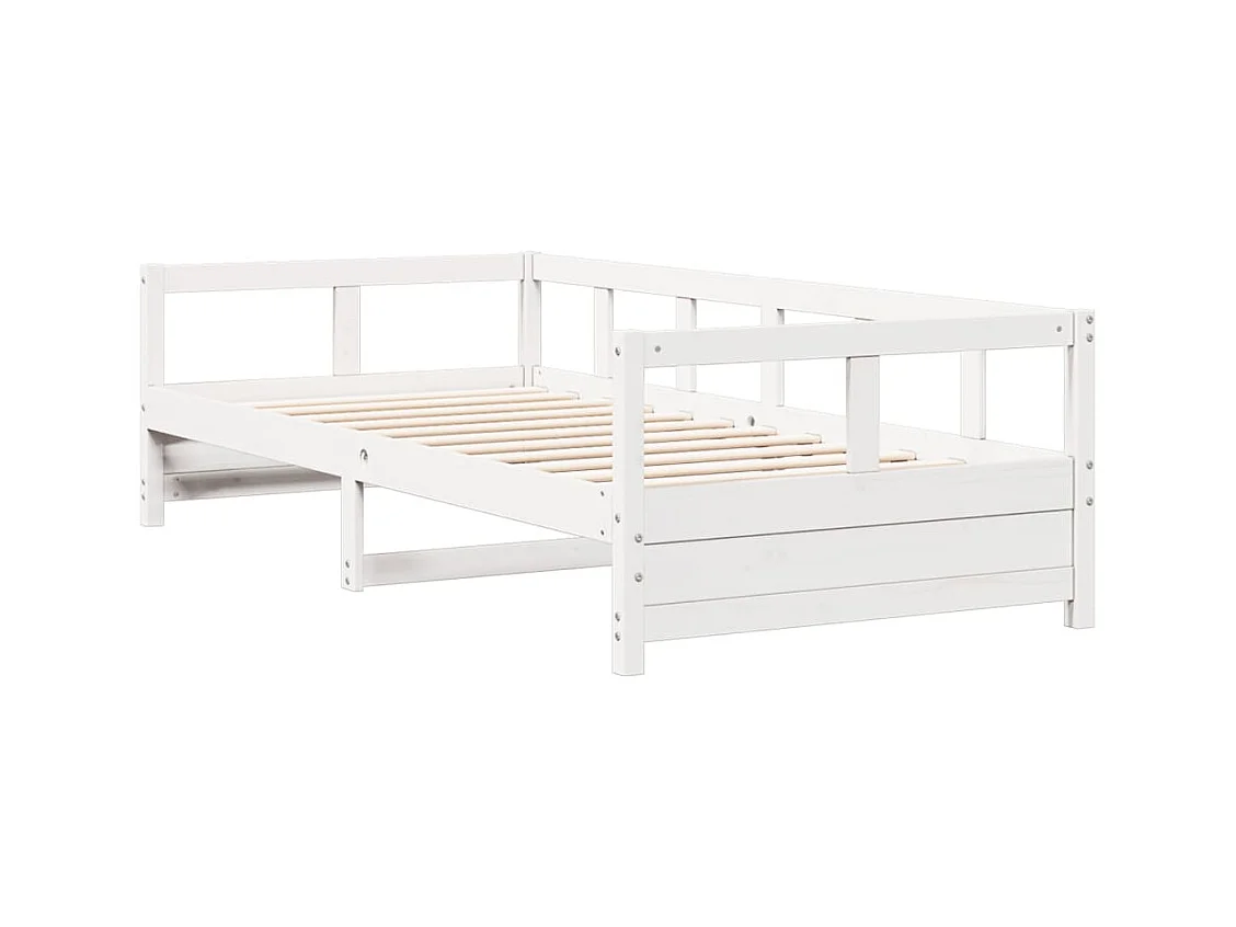 Lit de jour sans matelas blanc 80x200 cm bois de pin massif