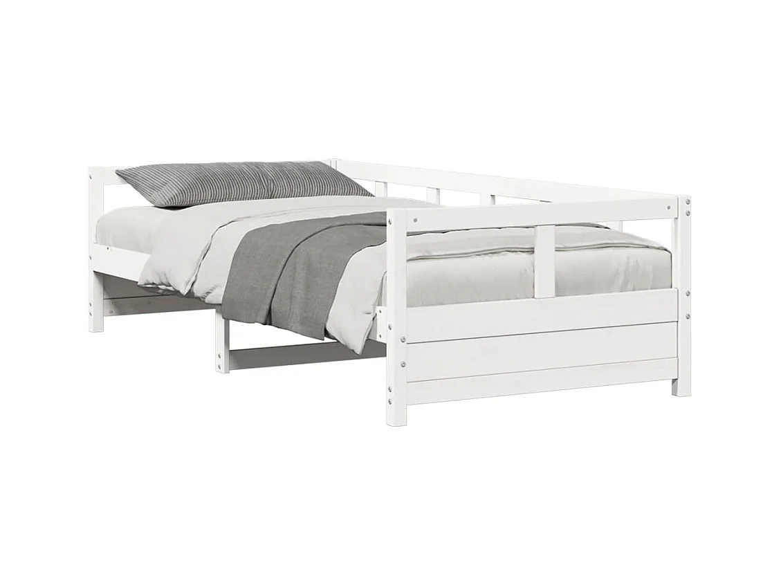 Lit de jour sans matelas blanc 80x200 cm bois de pin massif
