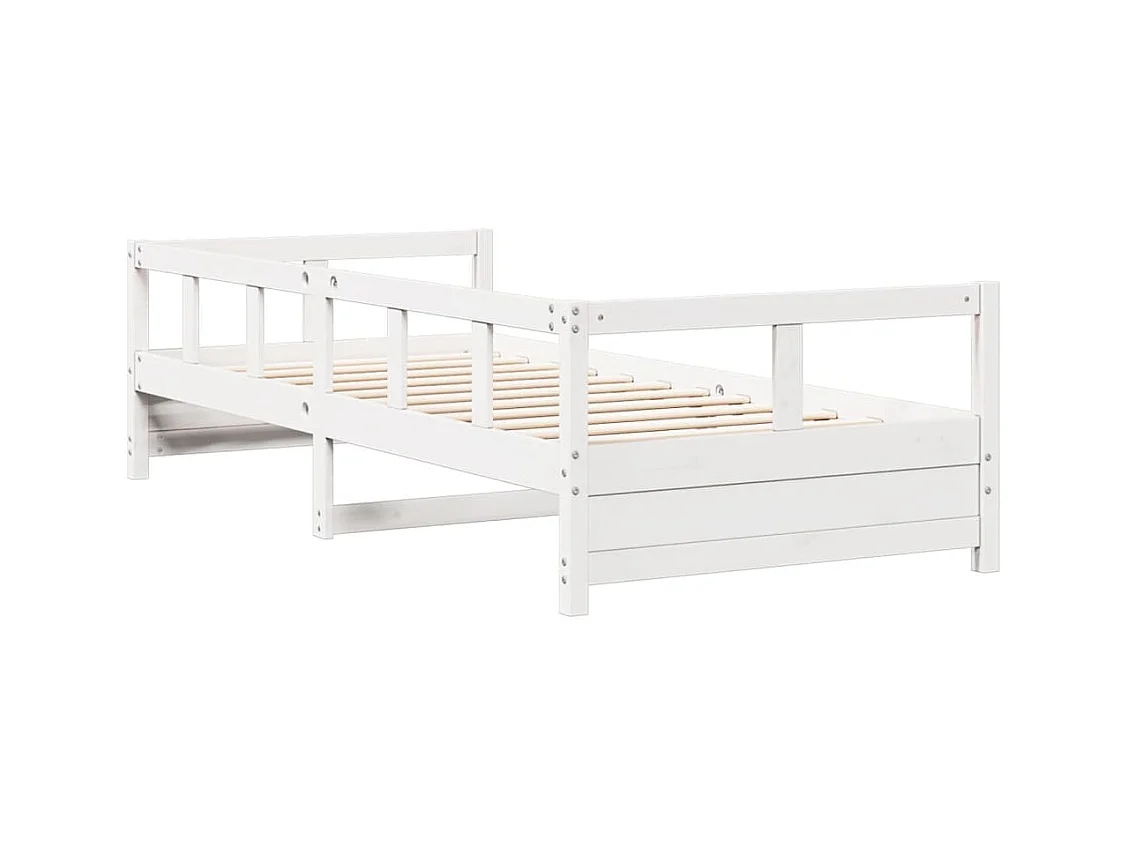 Lit de jour sans matelas blanc 80x200 cm bois de pin massif