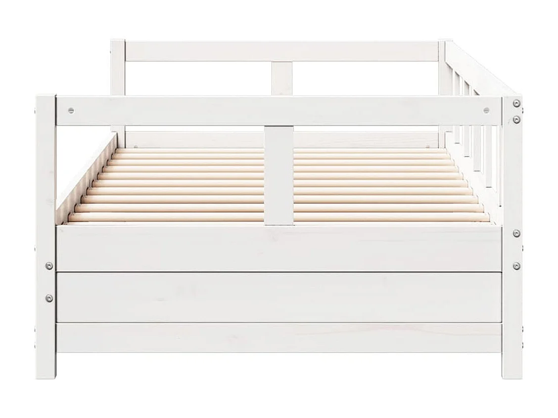 Sofá-cama sem colchão 80x200 cm madeira de pinho maciça branco