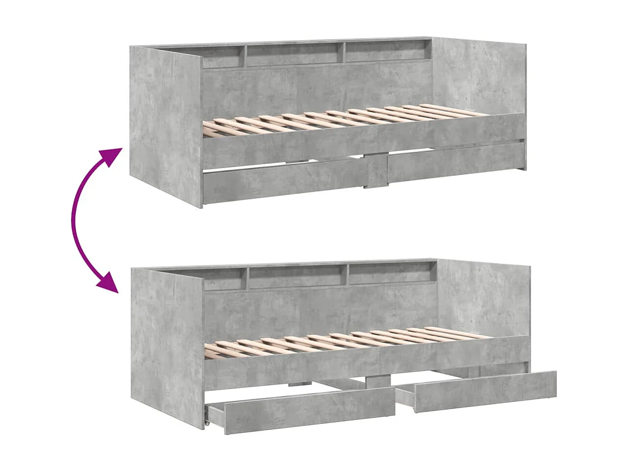 Divano Letto con Cassetti senza Materasso 90x190 cm