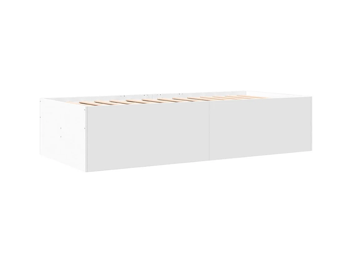 Lit de jour avec tiroirs sans matelas blanc 90x200 cm