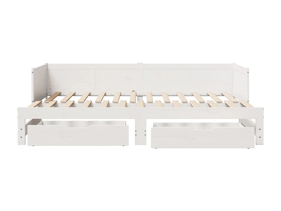 Letto Estraibile con Cassetti senza Materasso Bianco 80x200 cm