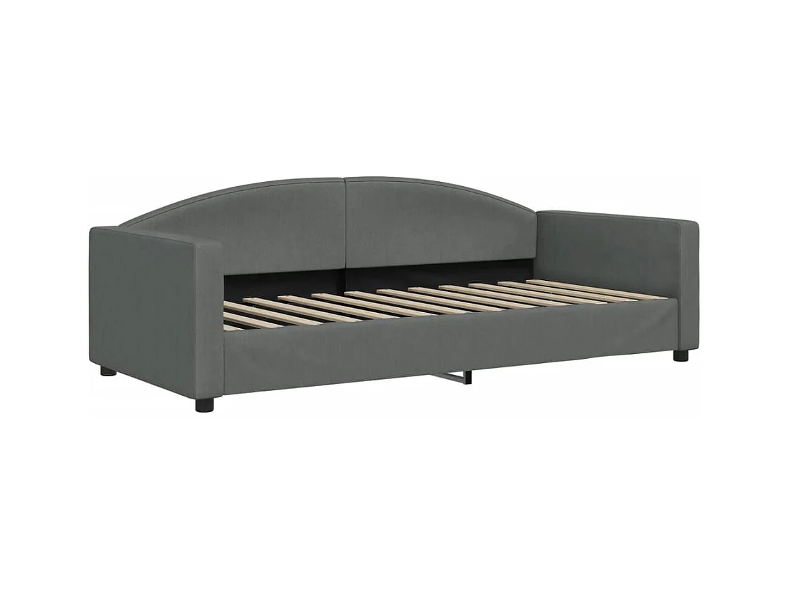 Tagesbett Ausziehbar mit Schubladen Dunkelgrau 90x190 cm Stoff