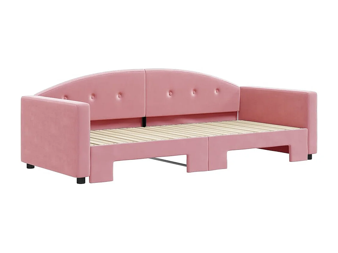 Divano Letto con Letto Estraibile Rosa 90x200 cm in Velluto