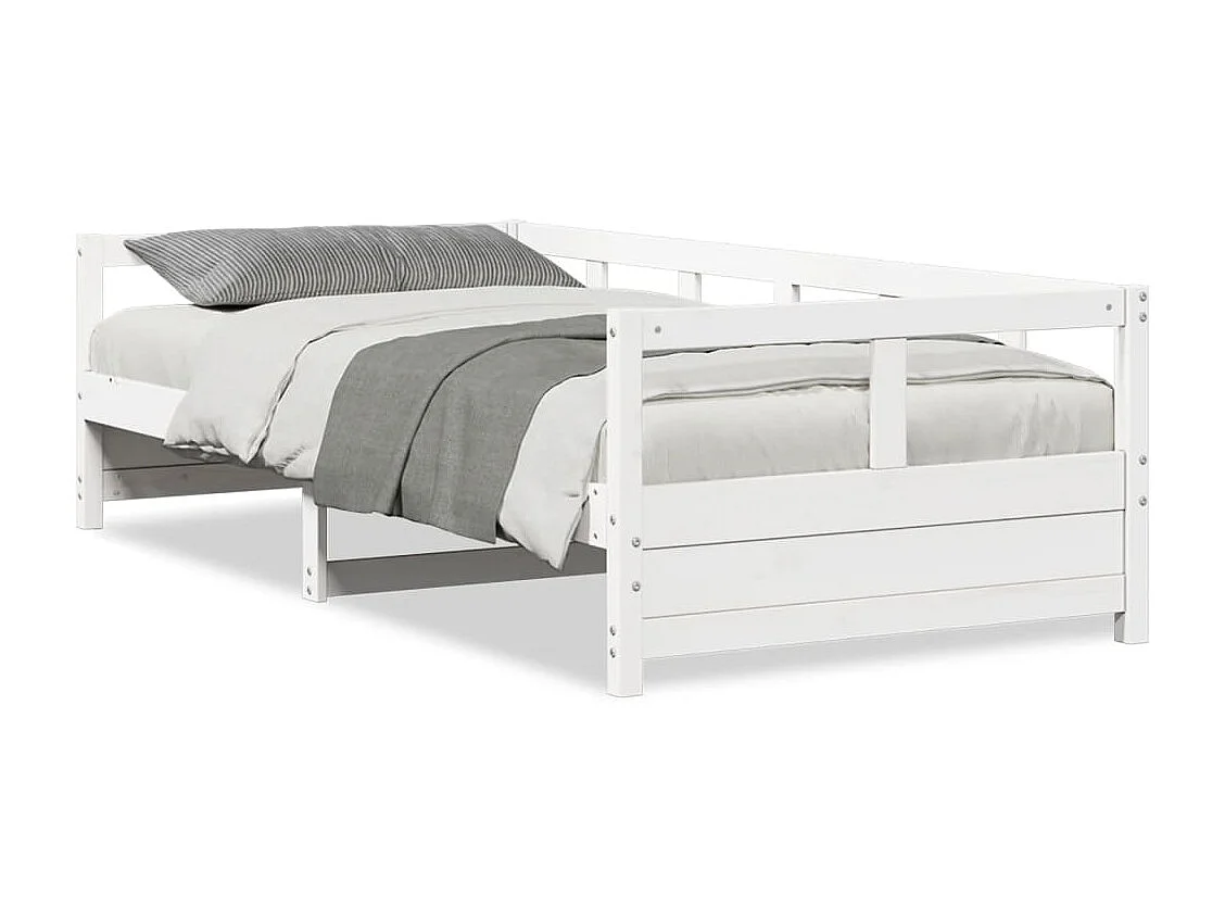 Lit de jour sans matelas blanc 90x190 cm bois de pin massif