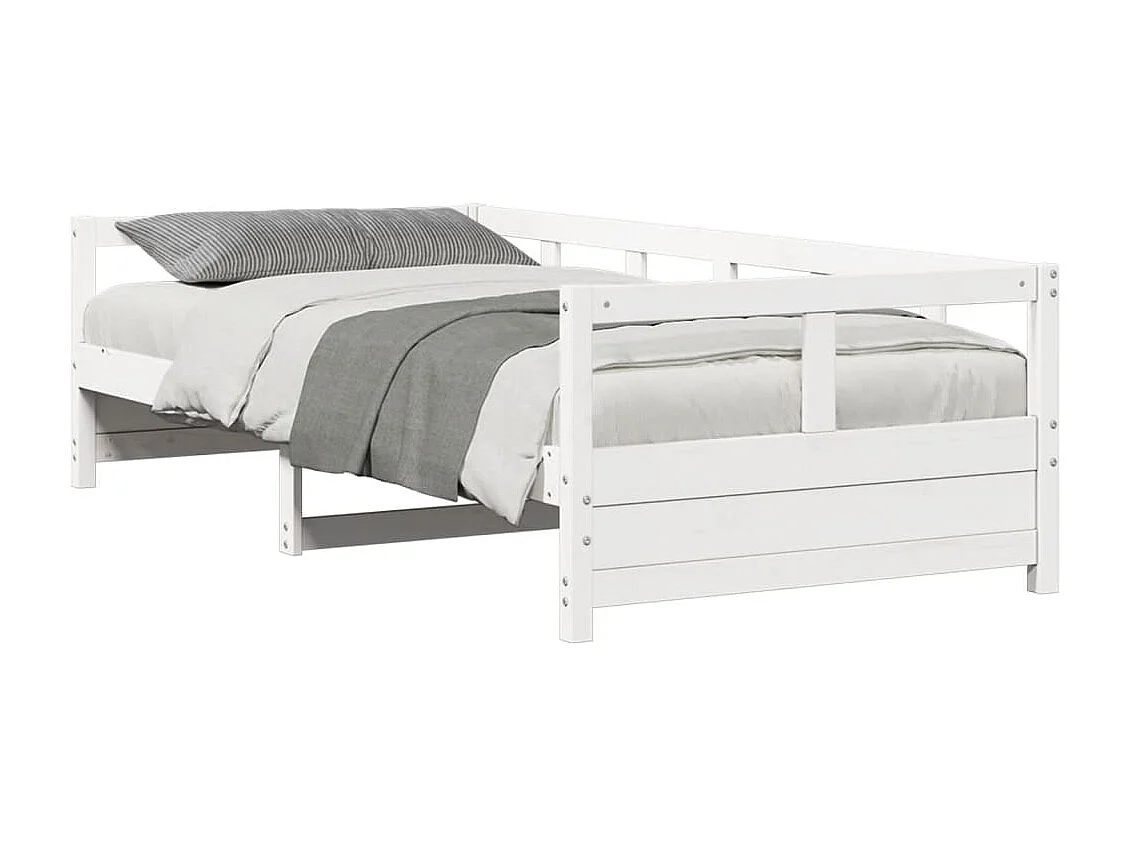 Lit de jour sans matelas blanc 90x190 cm bois de pin massif