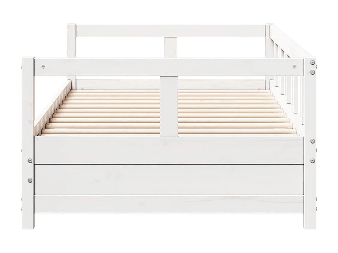 Lit de jour sans matelas blanc 90x190 cm bois de pin massif