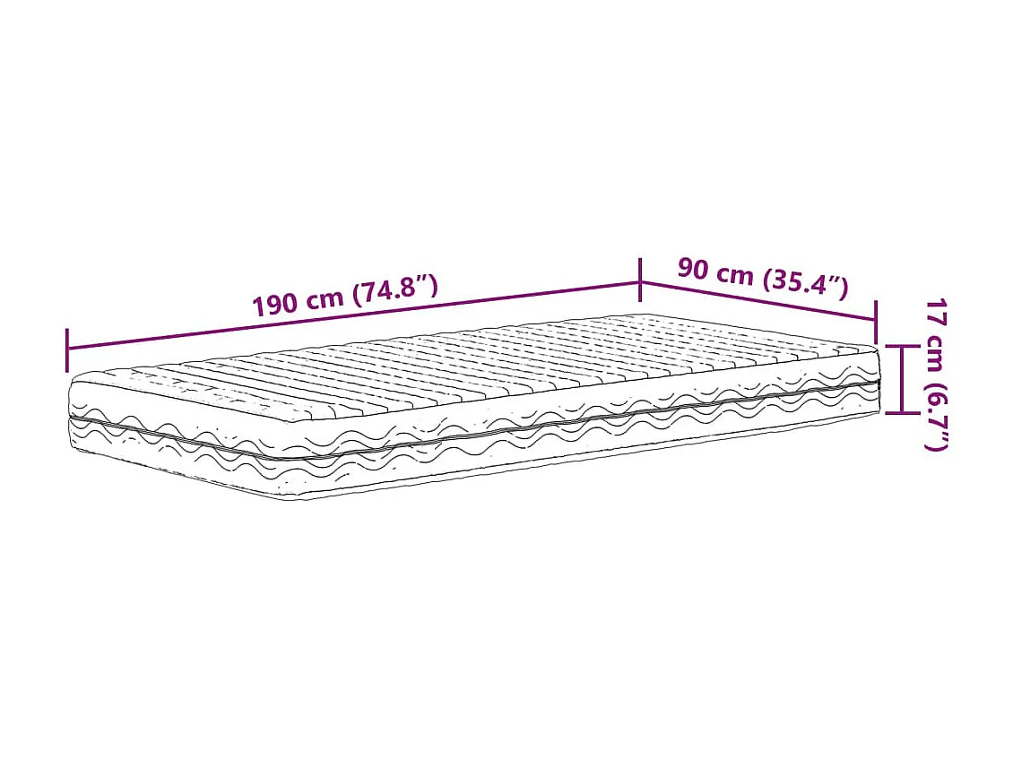 Lit de jour avec matelas blanc 90x190 cm bois de pin massif
