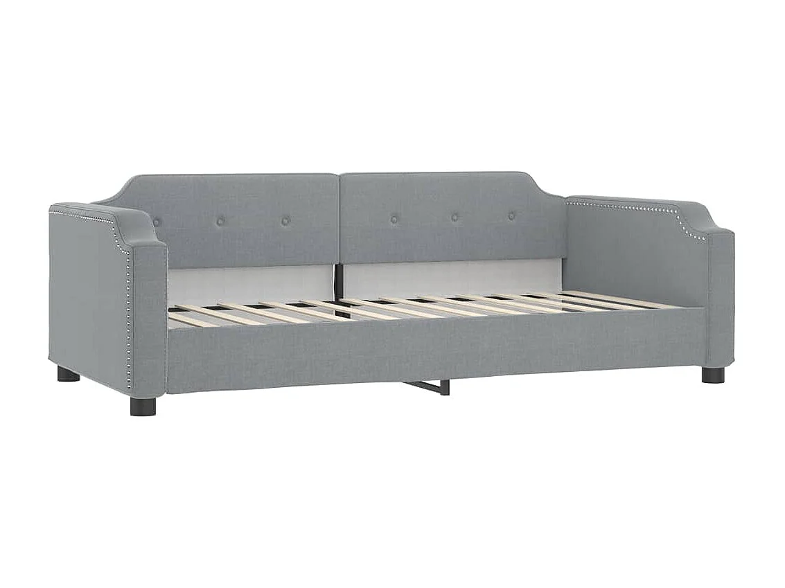 Divano Letto Estraibile Cassetti Grigio Chiaro 80x200cm Tessuto