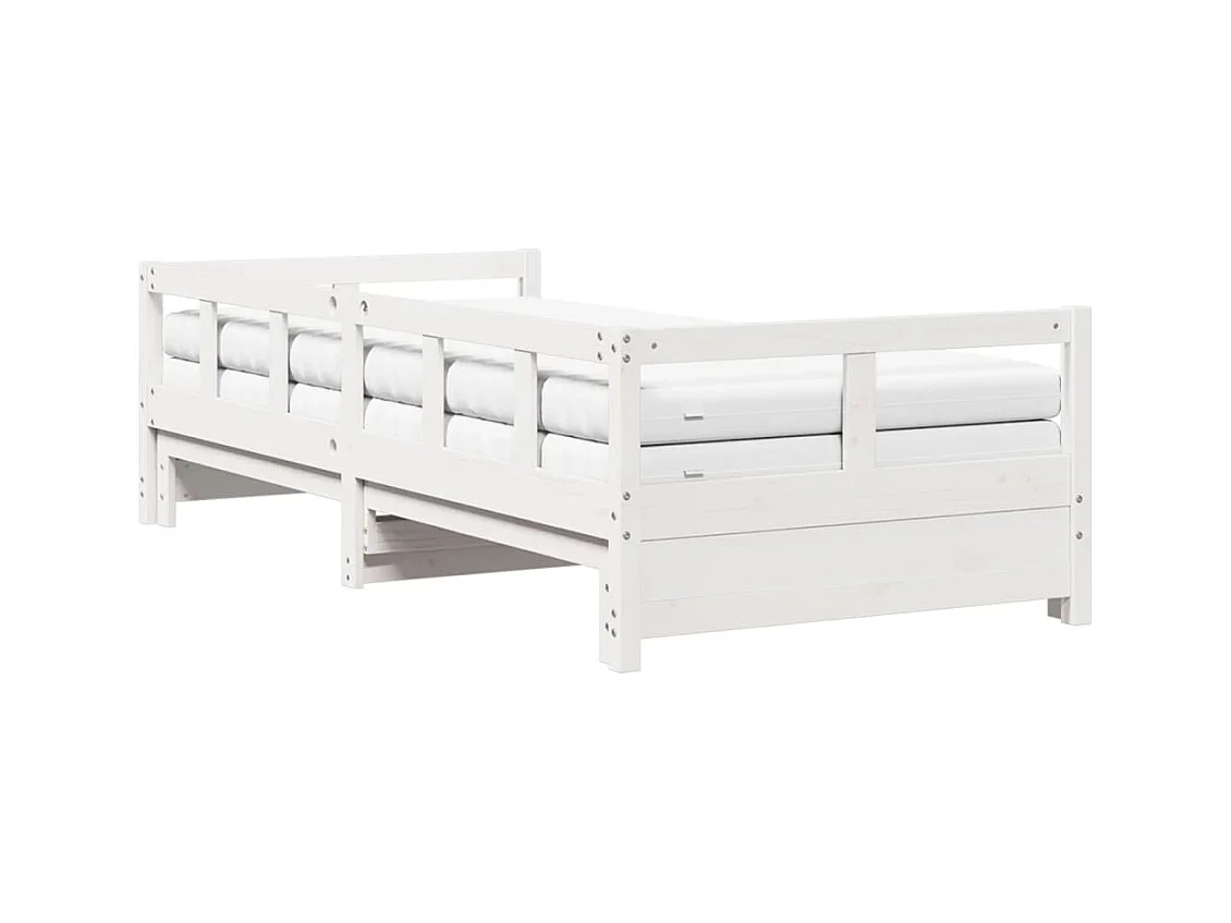 Lit de jour et lit gigogne et matelas 90x200 cm bois pin massif