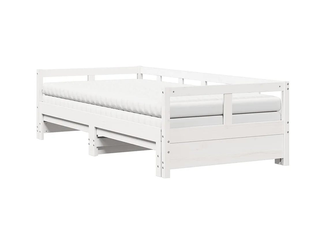 Lit de jour et lit gigogne et matelas 90x200 cm bois pin massif