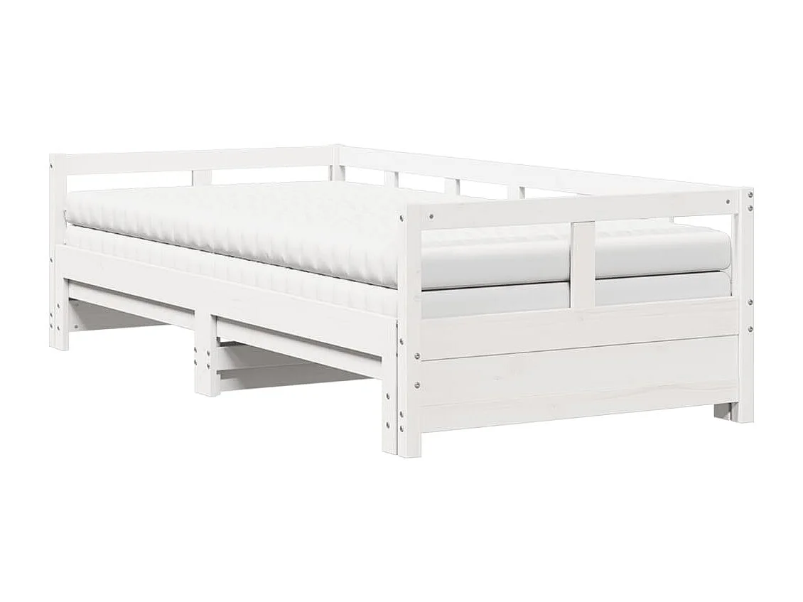 Lit de jour et lit gigogne et matelas 90x200 cm bois pin massif