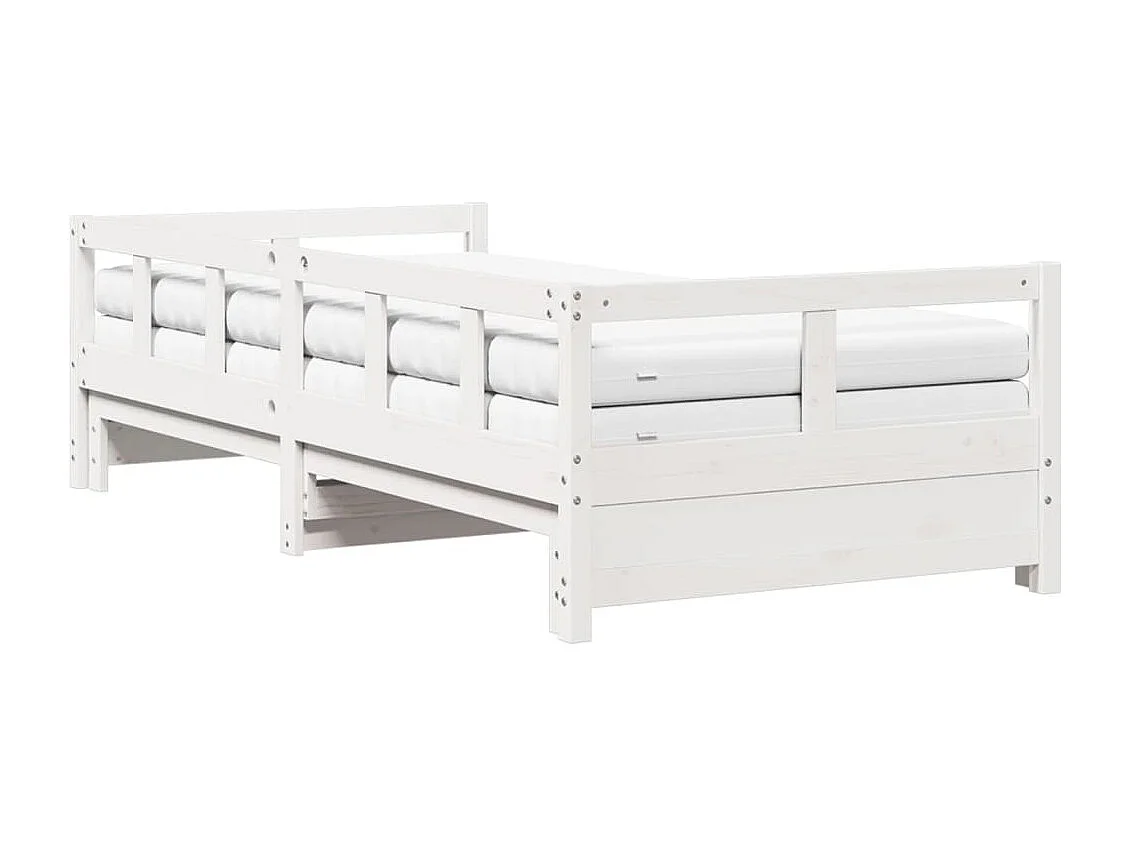 Lit de jour et lit gigogne et matelas 90x200 cm bois pin massif